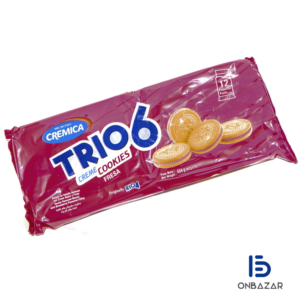 Galletas con crema de fresa Trio6 (42g)